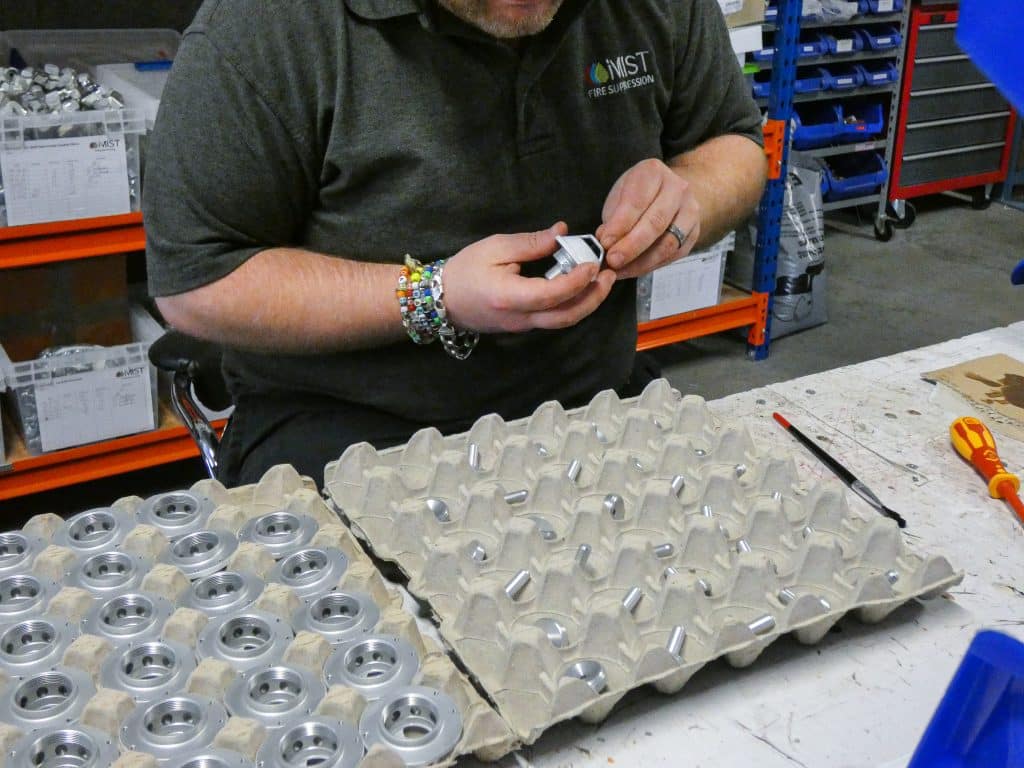 Joe from iMist working on the water mist nozzles
